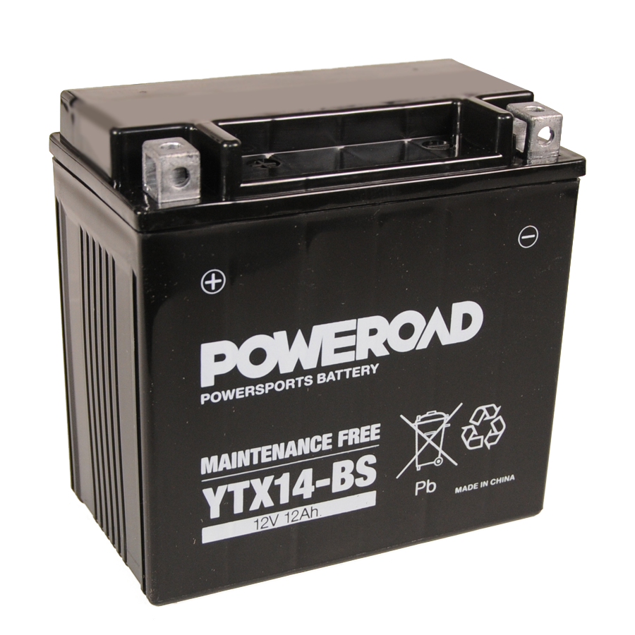Batería de moto sin mantenimiento POWEROAD YTX14-BS - Mac Energía